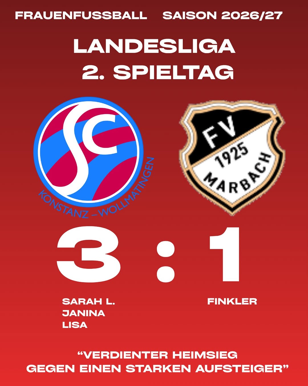 Sieg im ersten Heimspiel gegen einen starken Aufsteiger.